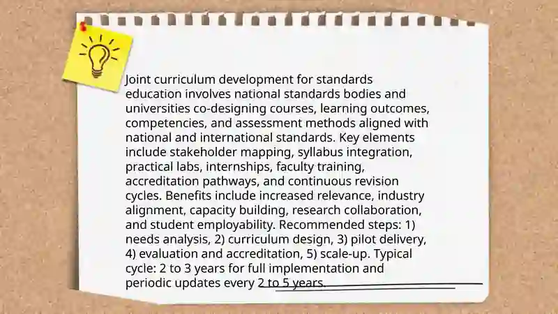 Joint curriculum development for standards education 3