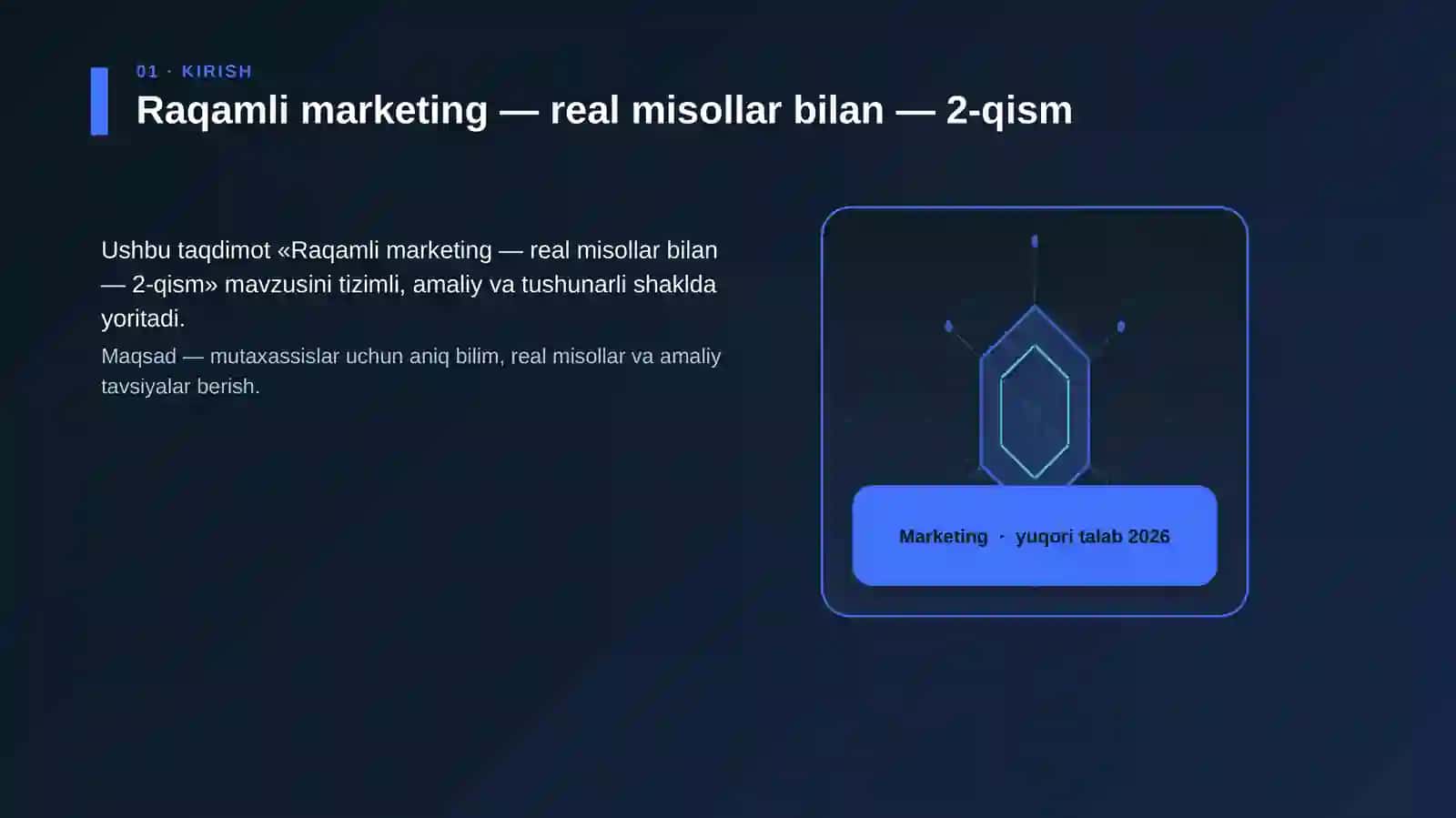Raqamli marketing — real misollar bilan — 2-qism 3