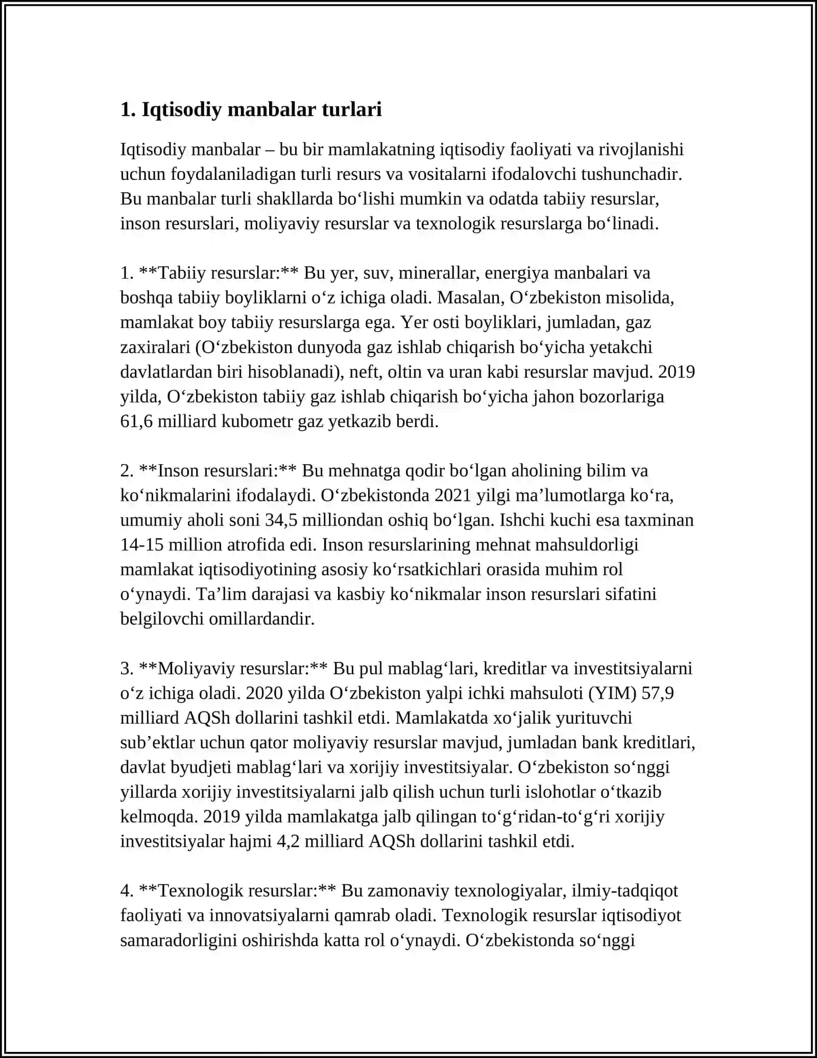 IQTISODIY MANBALAR TURLARI VA ULARNI TASHKIL QILISHNI ASOSIY PRINTSIPLARI 3