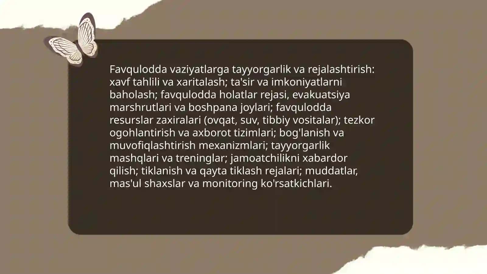 Tabiiy, texnogen, ekologik va ijtimoiy tusdagi favqulotda vaziyatlarda 3