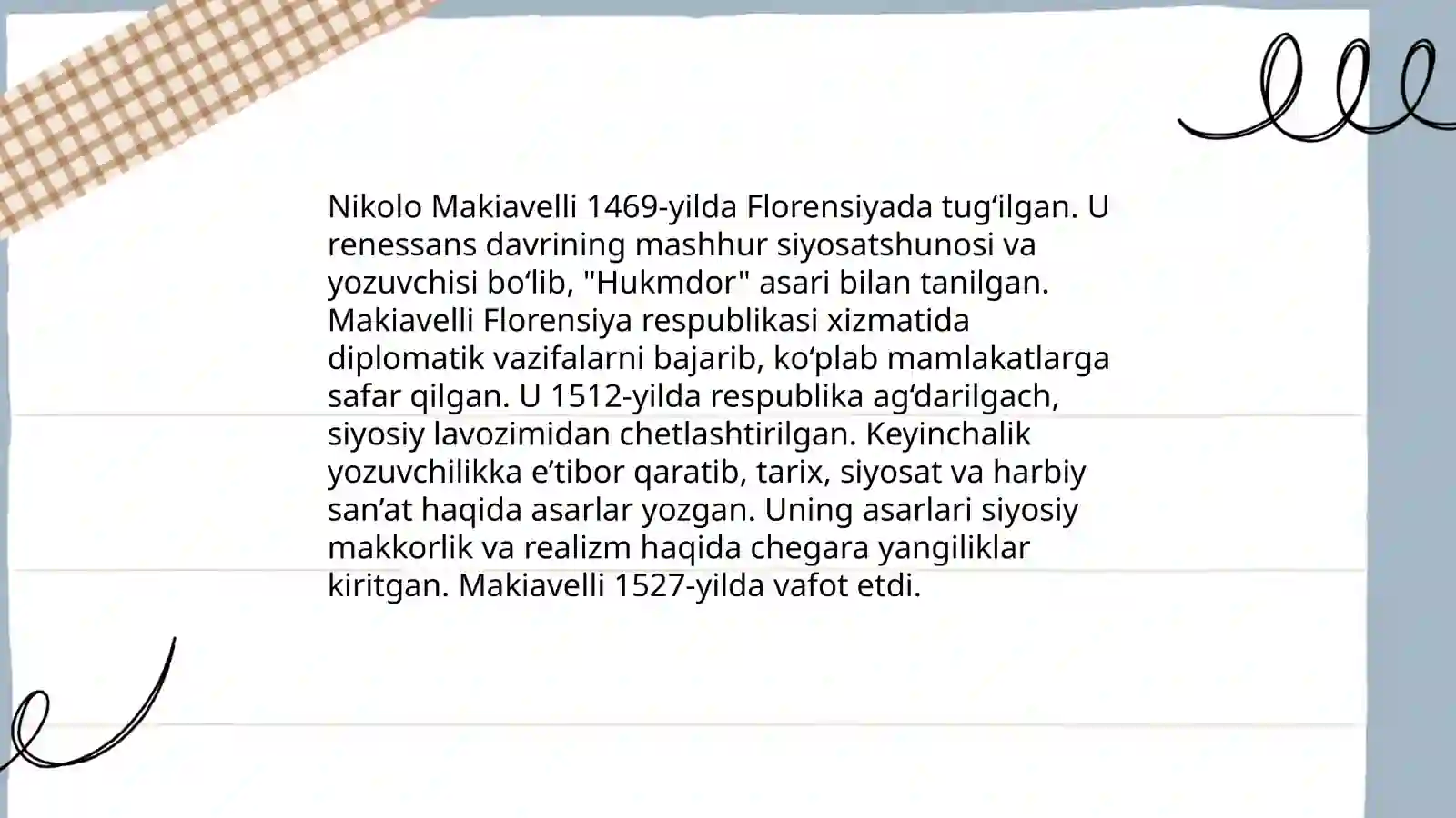 Makiavellining “Xukmdor” asari 3