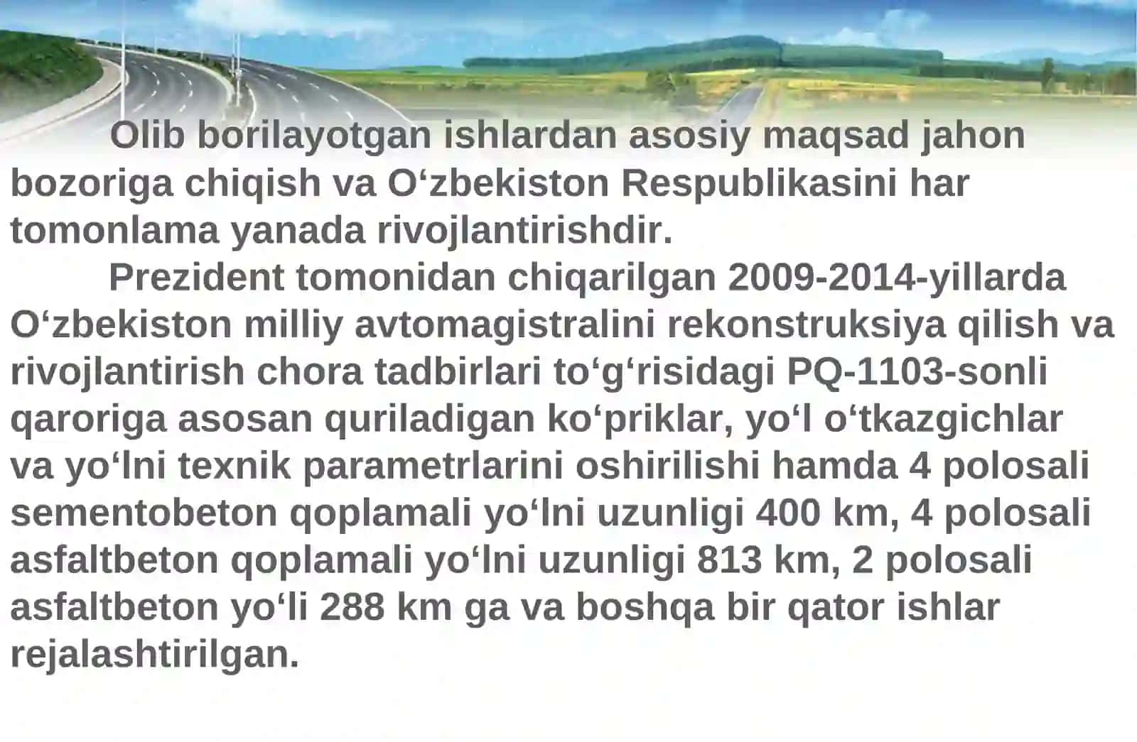 Avtomobil yoʻllarini ekspluatatsiya qilish va uning asosiy vazifalari 3