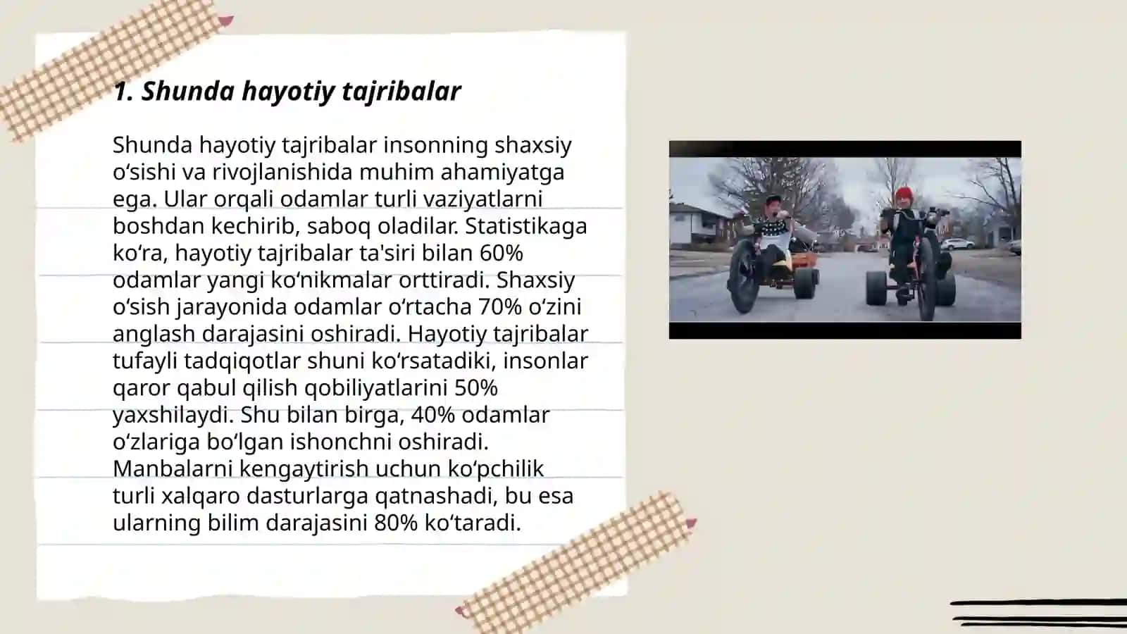Shunda hayotiy tajribalar 3