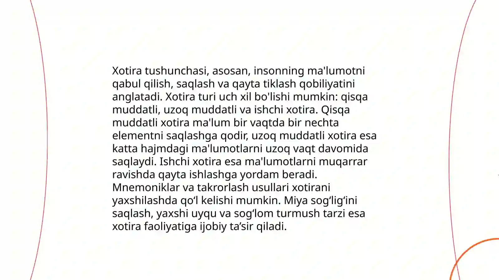 Xotira va uning nerv-fiziologik asosi 3