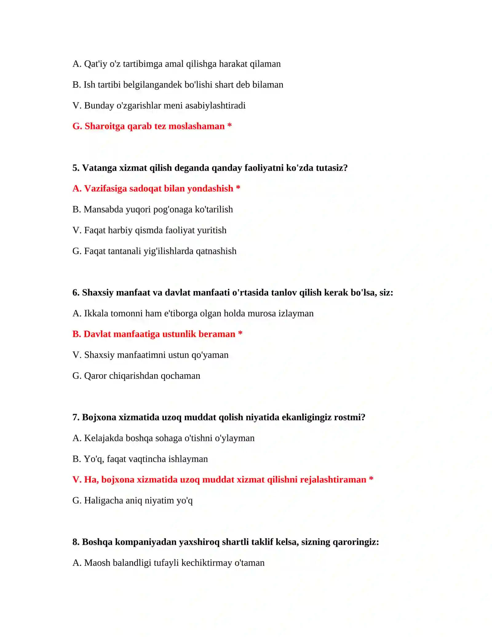 Bojxona akademiyasi 175 ta test 3