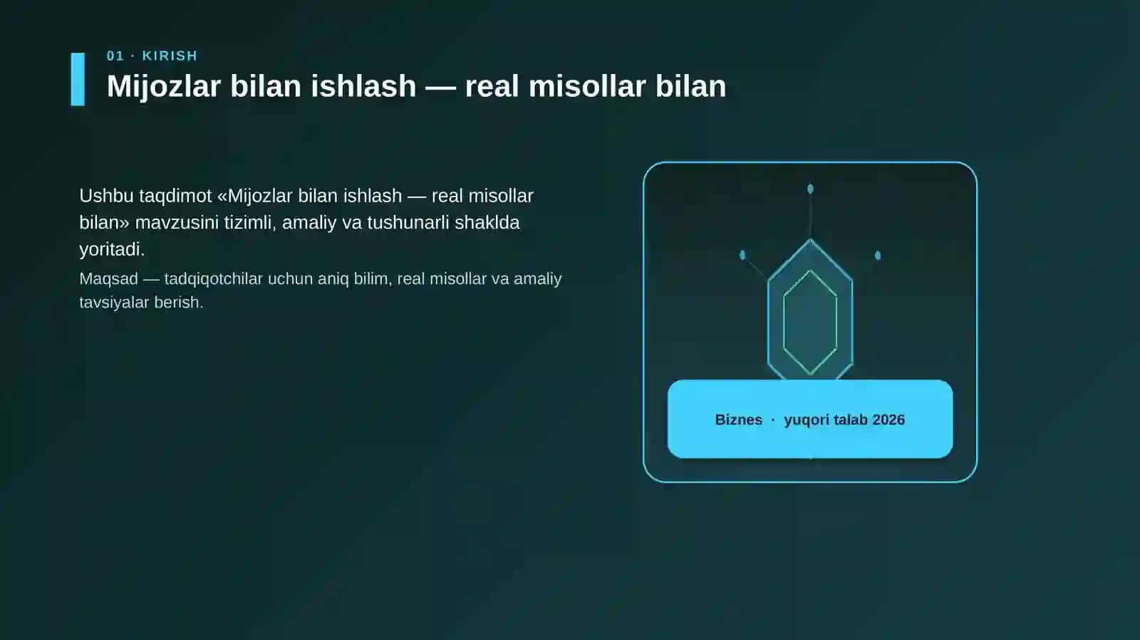 Mijozlar bilan ishlash — real misollar bilan 1