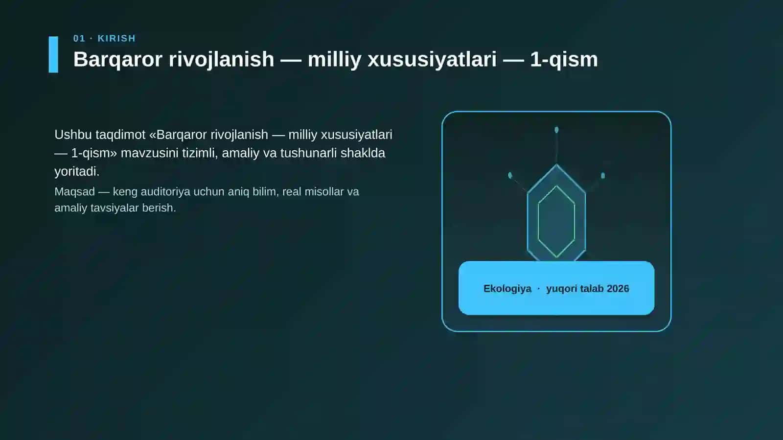 Barqaror rivojlanish — milliy xususiyatlari — 1-qism 3