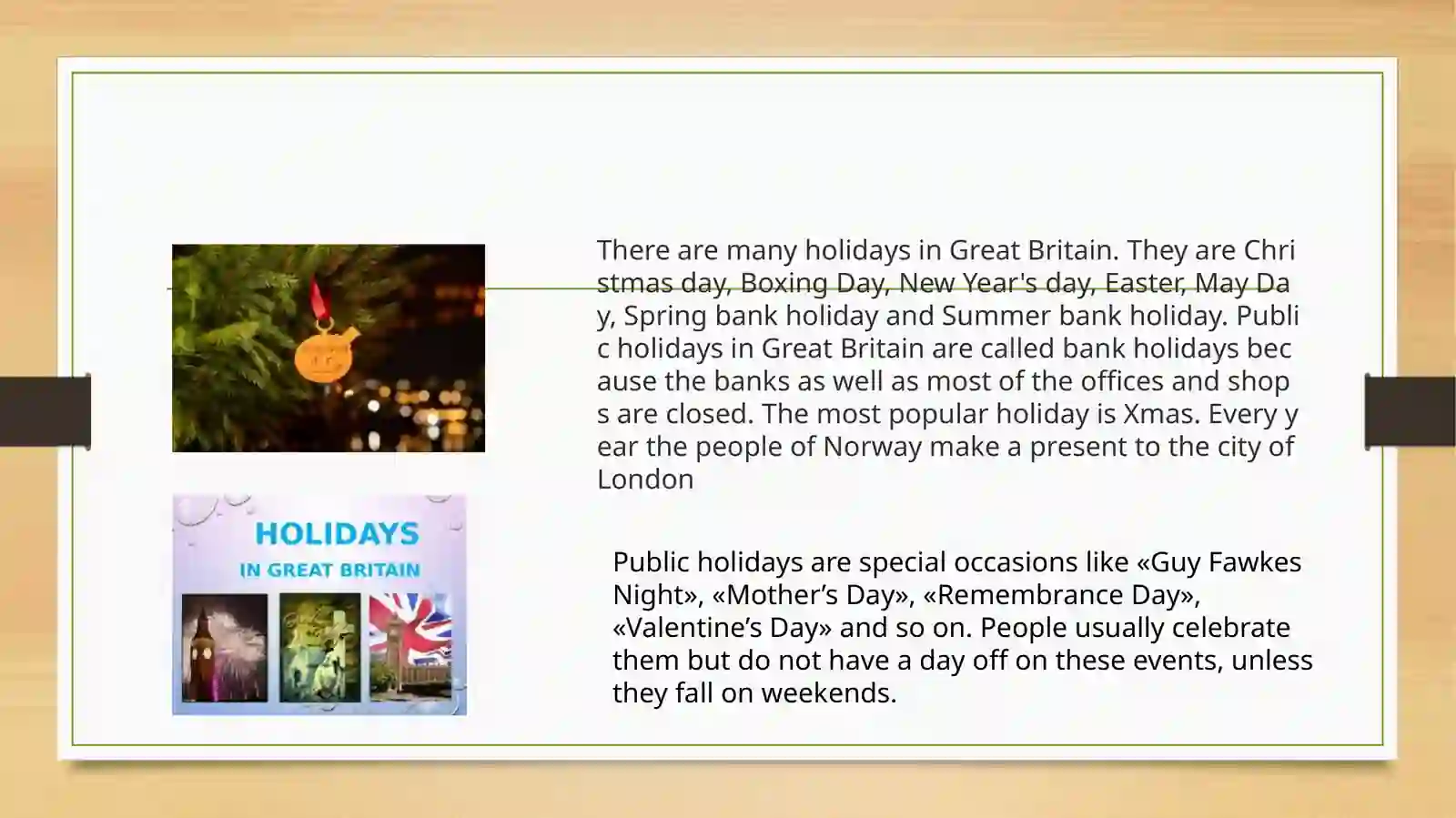 HOLIDAYS IN GREAT BRITAIN 3