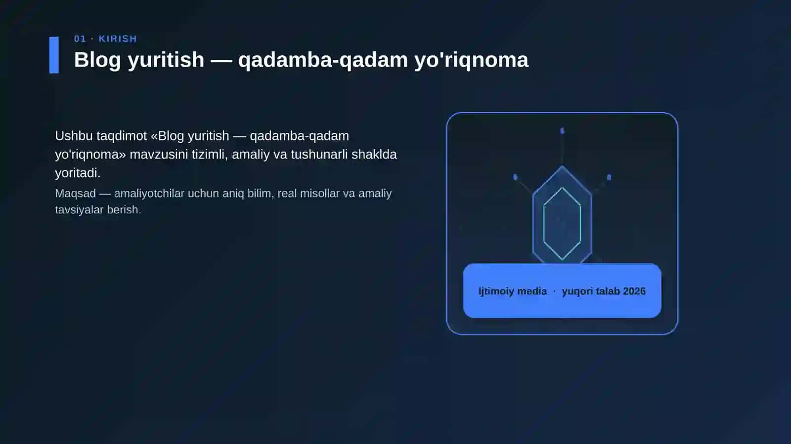 Blog yuritish — qadamba-qadam yo'riqnoma 3