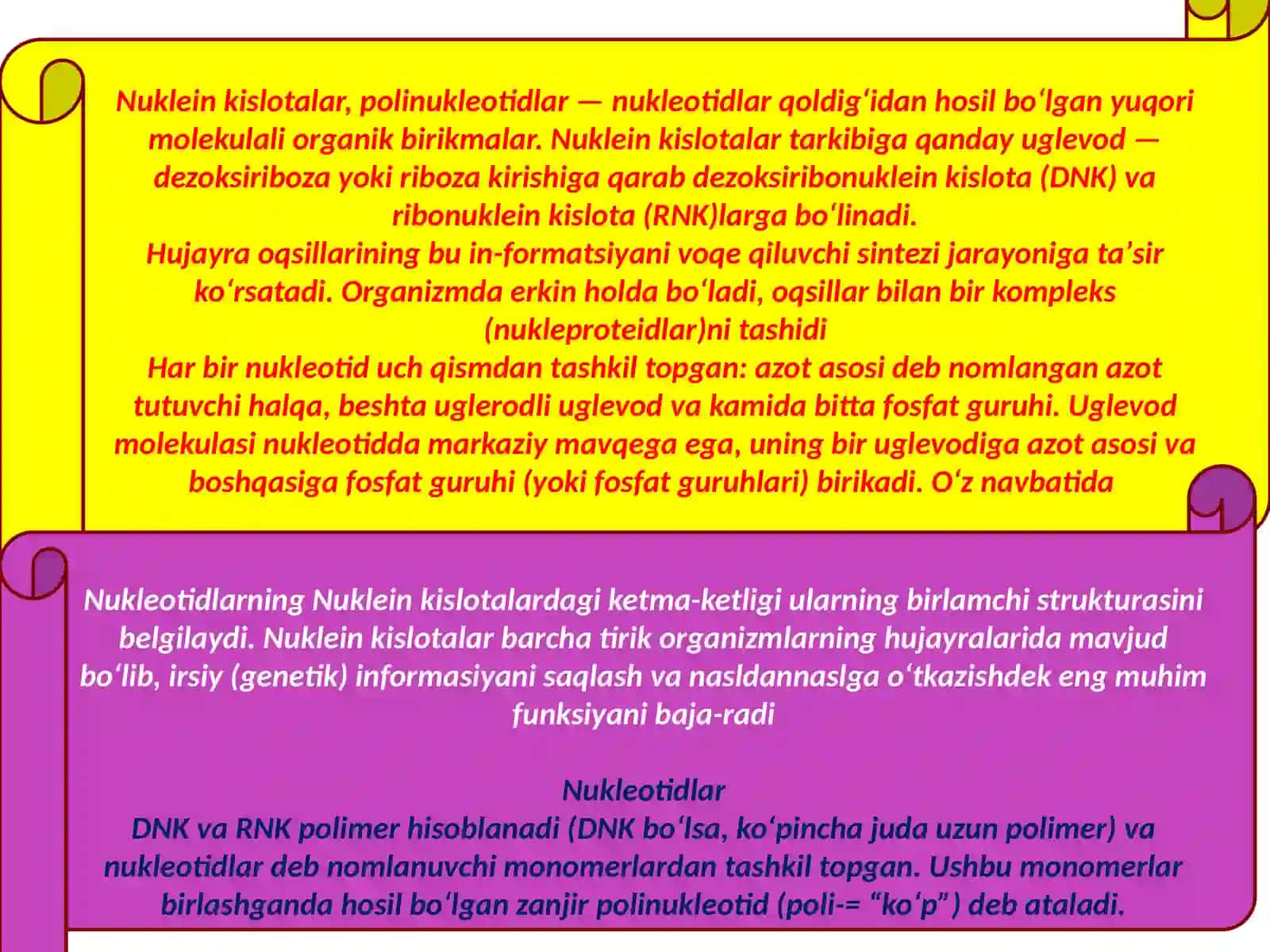Nukleinkislotalar. DNK va RNK 3