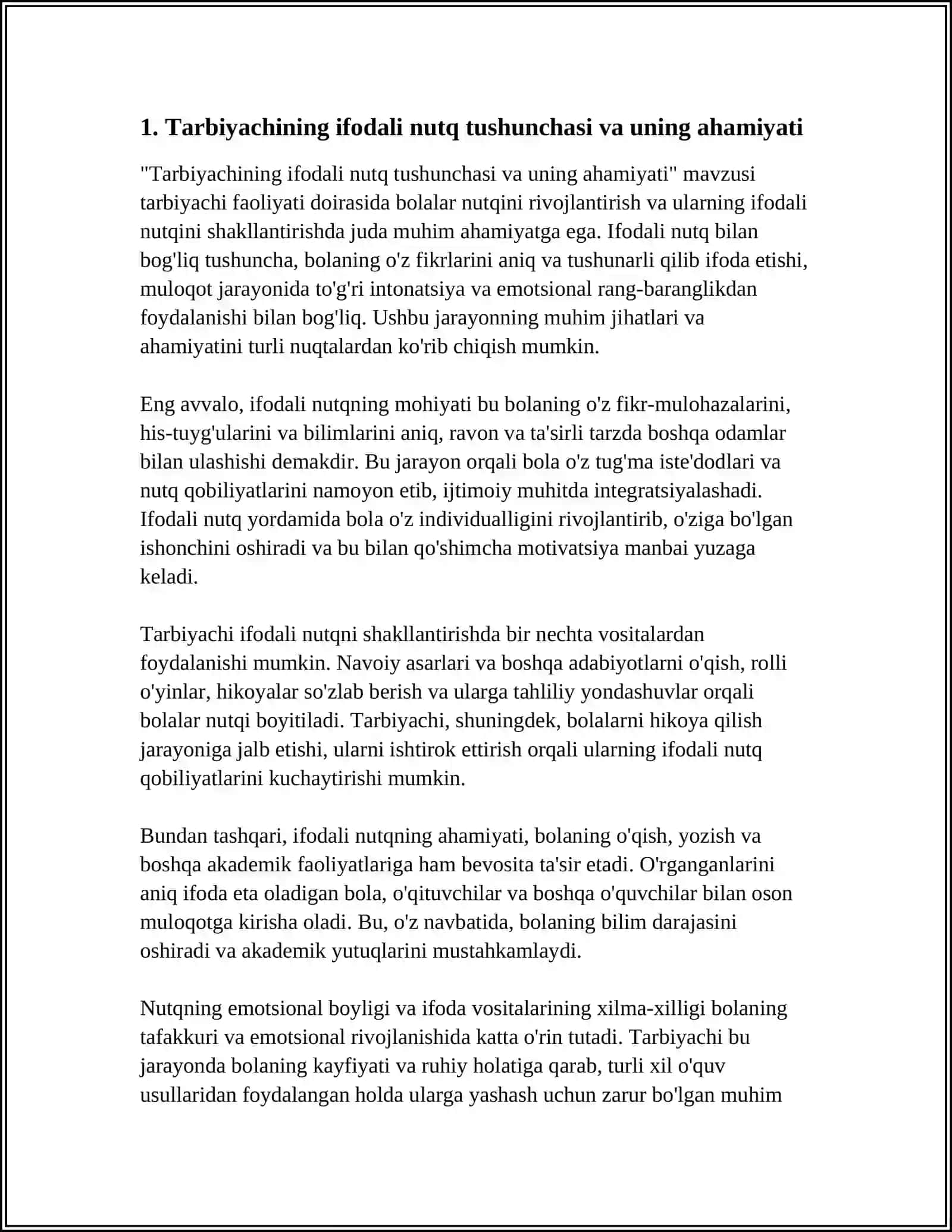 TARBIYACHINING BOLALARNING IFODALI NUTQINI SHAKLLANTIRISHDAGI VAZIFALARI 3