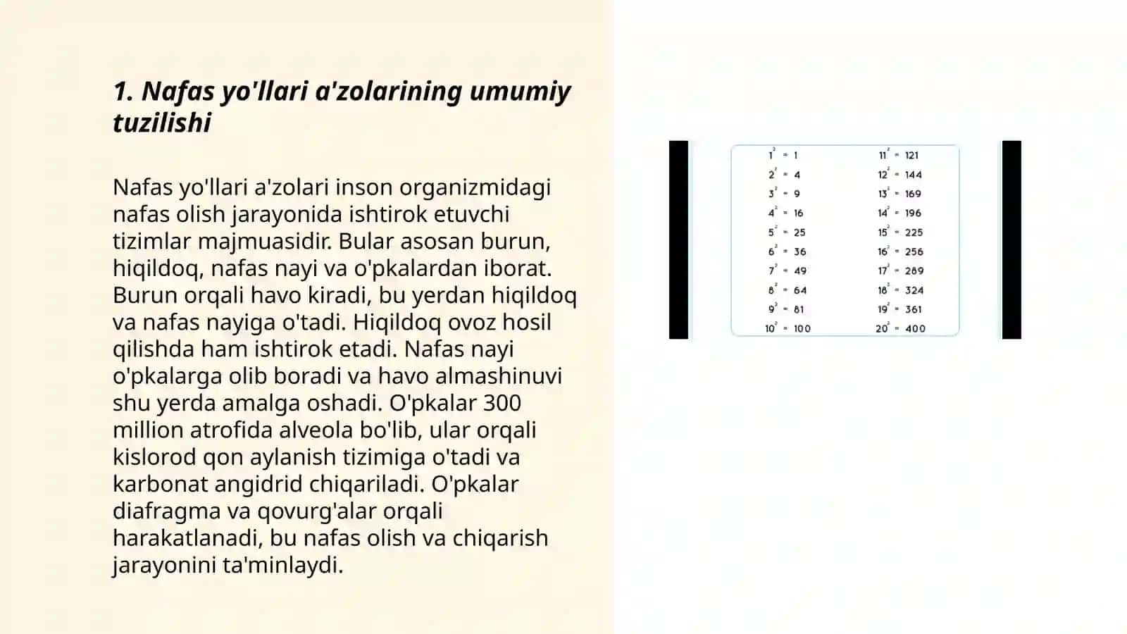 Nafas yo'llariga kiruvchi a'zolarni tuzilishi joylashishi Abdumurodova Sarvi 3