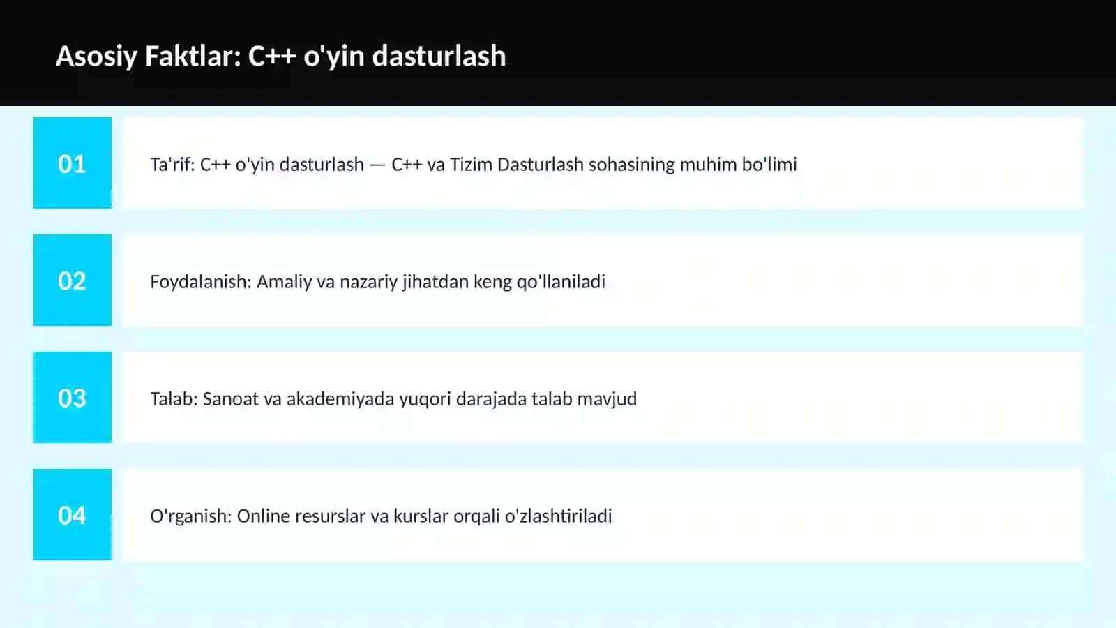 C++ o'yin dasturlash 3