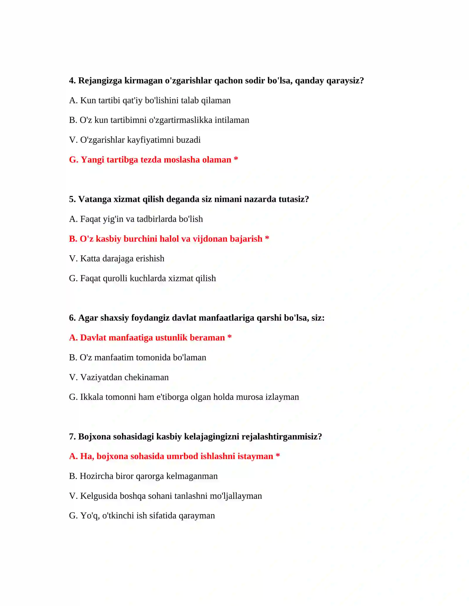Bojxona imtihon savol javob PDF 3
