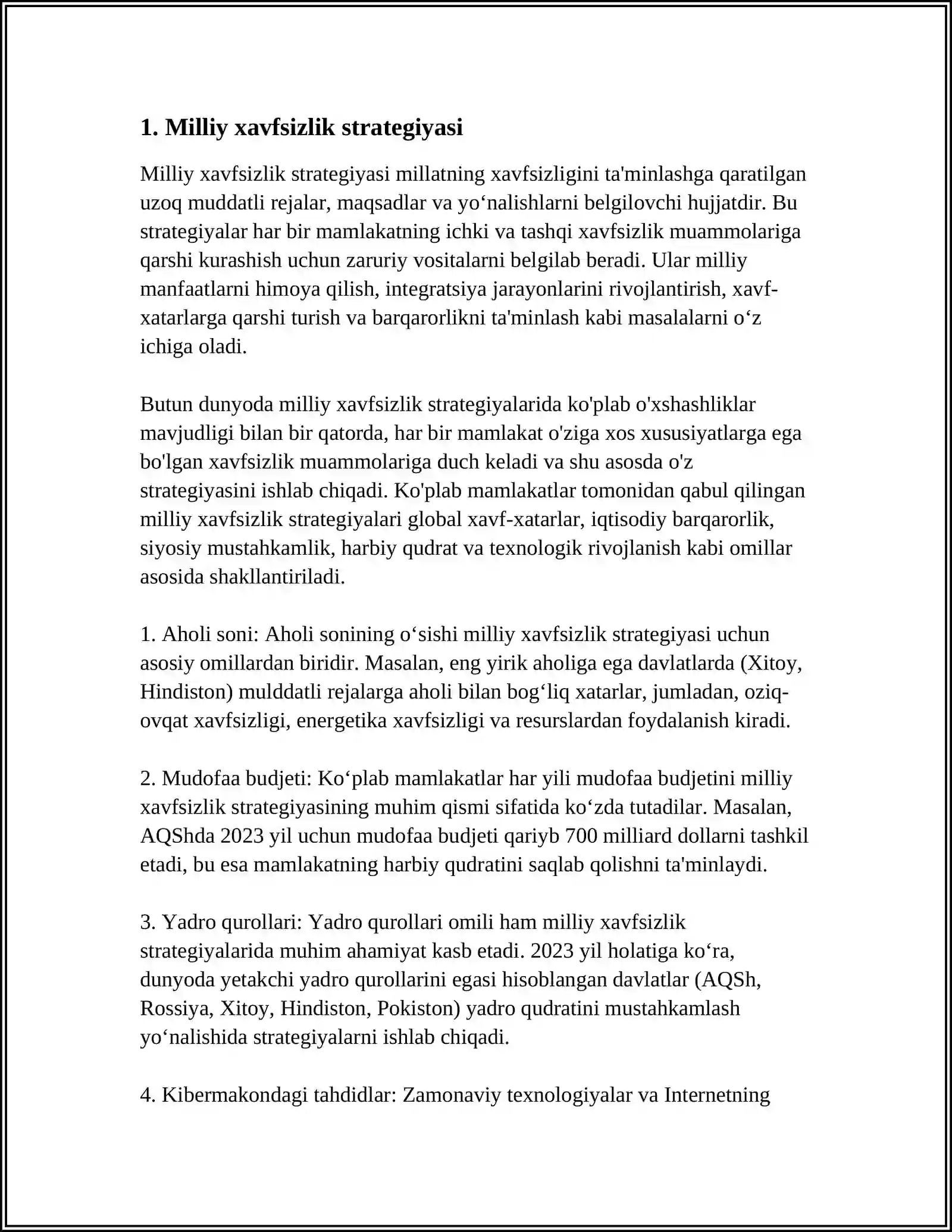 MILLIY XAVFSIZLIKNI TAMINLASH BORASIDA AMALGA OSHIRILAYOTGAN ISHLAR 3