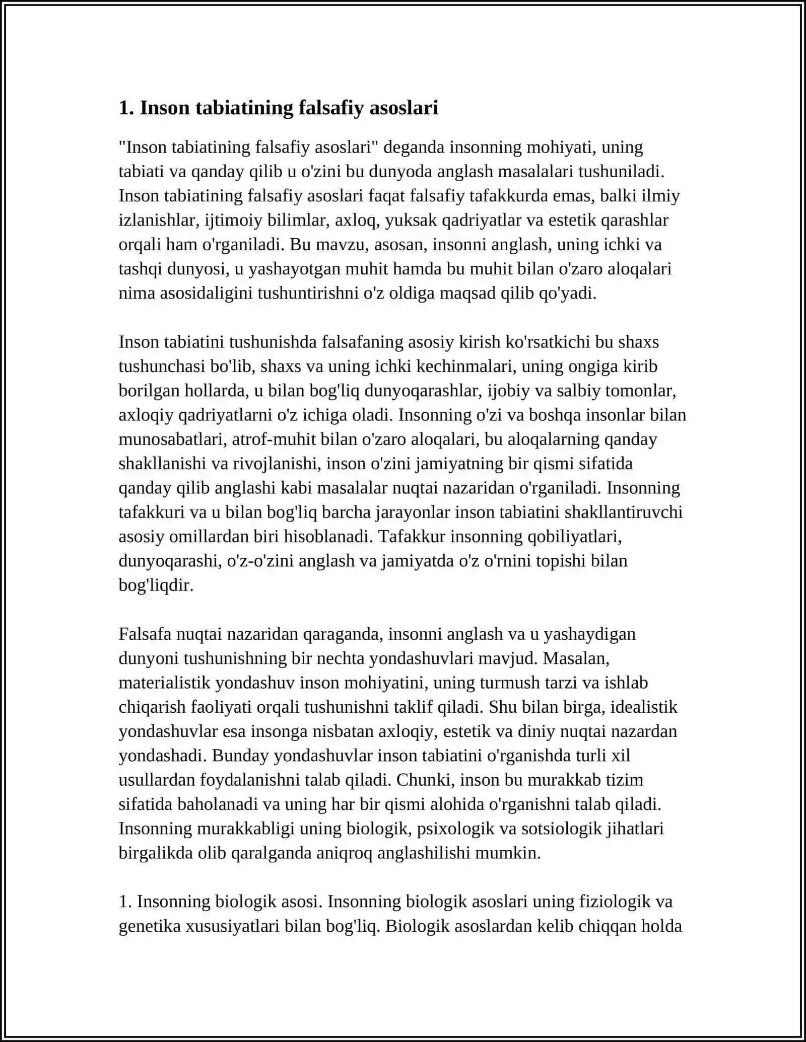 INSON FALSAFASI. QADIRIYAT FALSAFASI 3