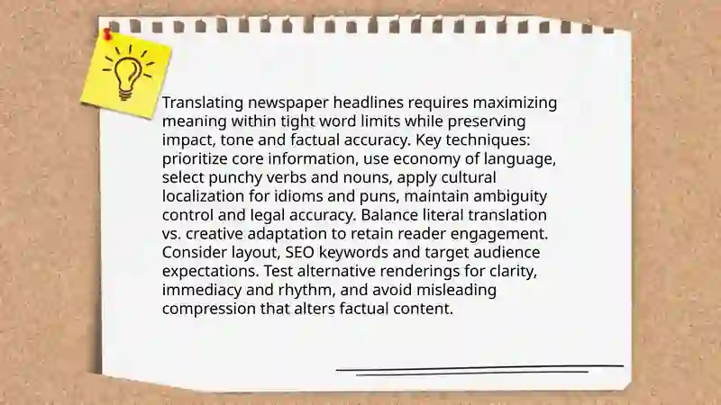 Translating newspapers and journalistic tests 3