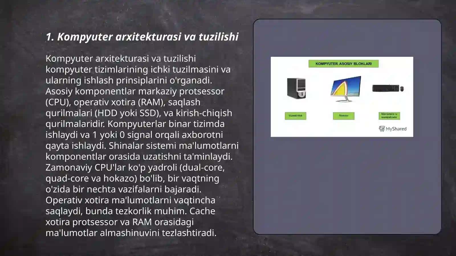 Kompyuter arxitekturasi va tuzilishi 3