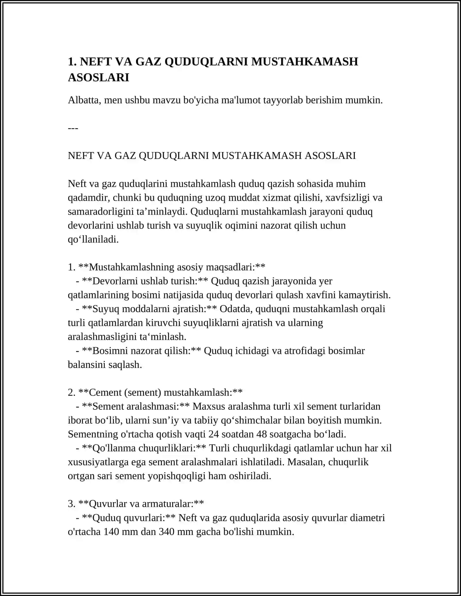 NEFT VA GAZ QUDUQLARNI MUSTAHKAMASH ASOSLARI 3