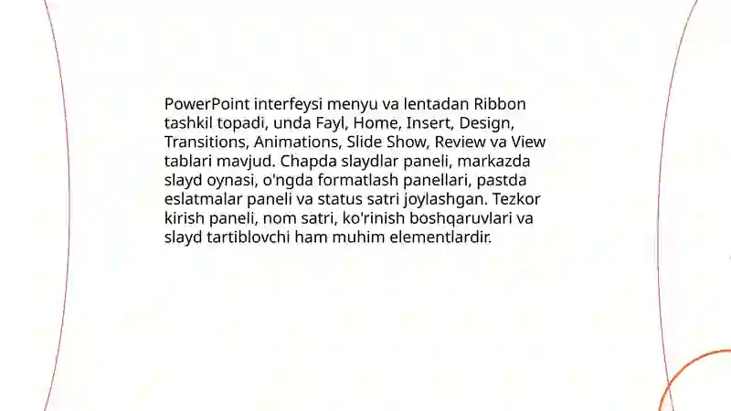 PowerPoint dasturining asosiy elementlari 3