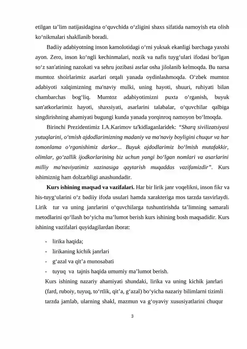 Kichik lirik janrlar 3
