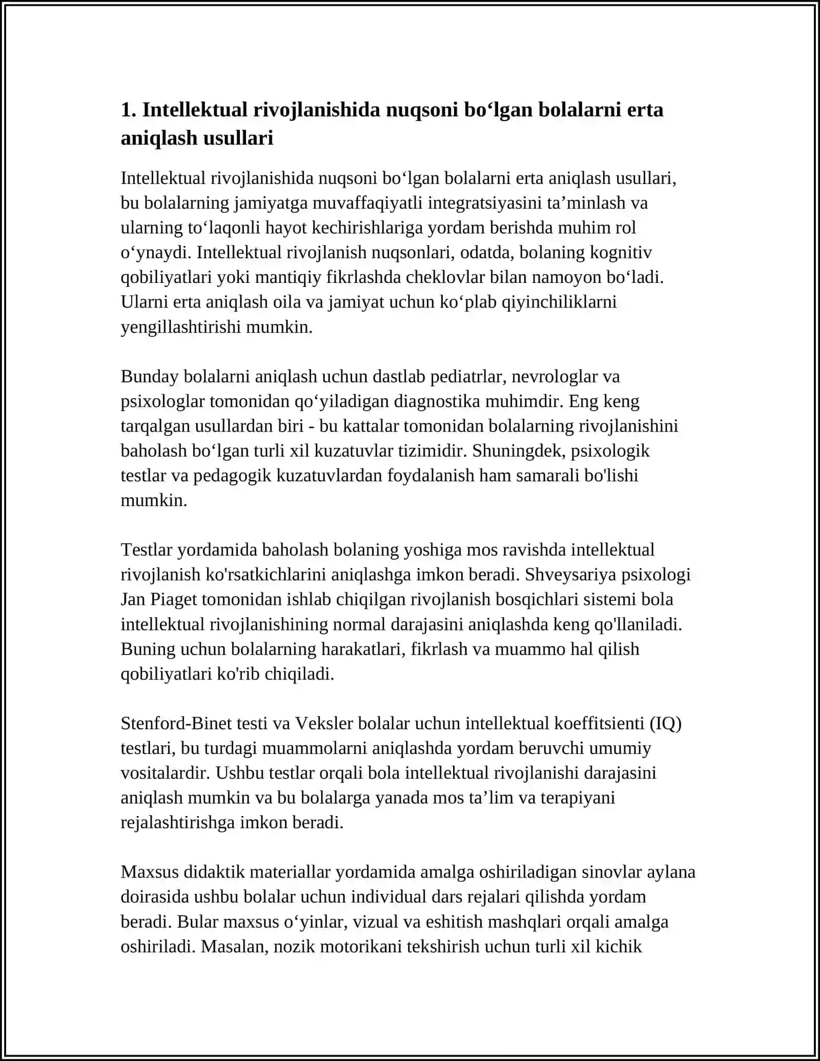 INTELLEKTUAL RIVOJLANISHIDA NUQSONI BOLGAN BOLALAR 3