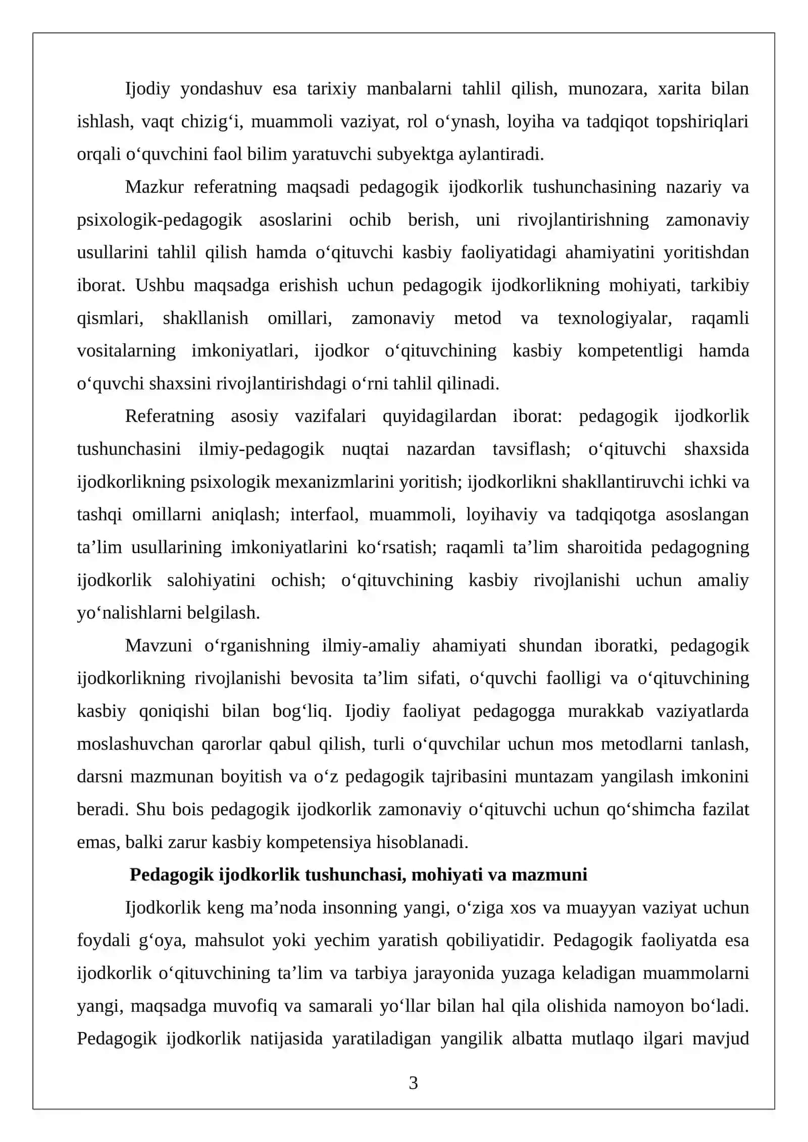 Pedagogik ijodkorlik va uning o‘qituvchi faoliyatidagi ahamiyati 3