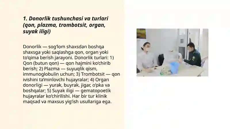 Donorlik. Donorlik shartlari, ko‘rsatma va qarshi ko‘rsatmalar 3