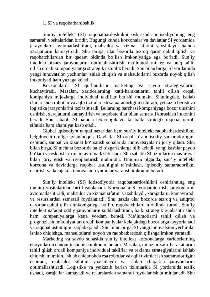Sun’iy intellekt va uning iqtisodiyotdagi imkoniyatlari 3