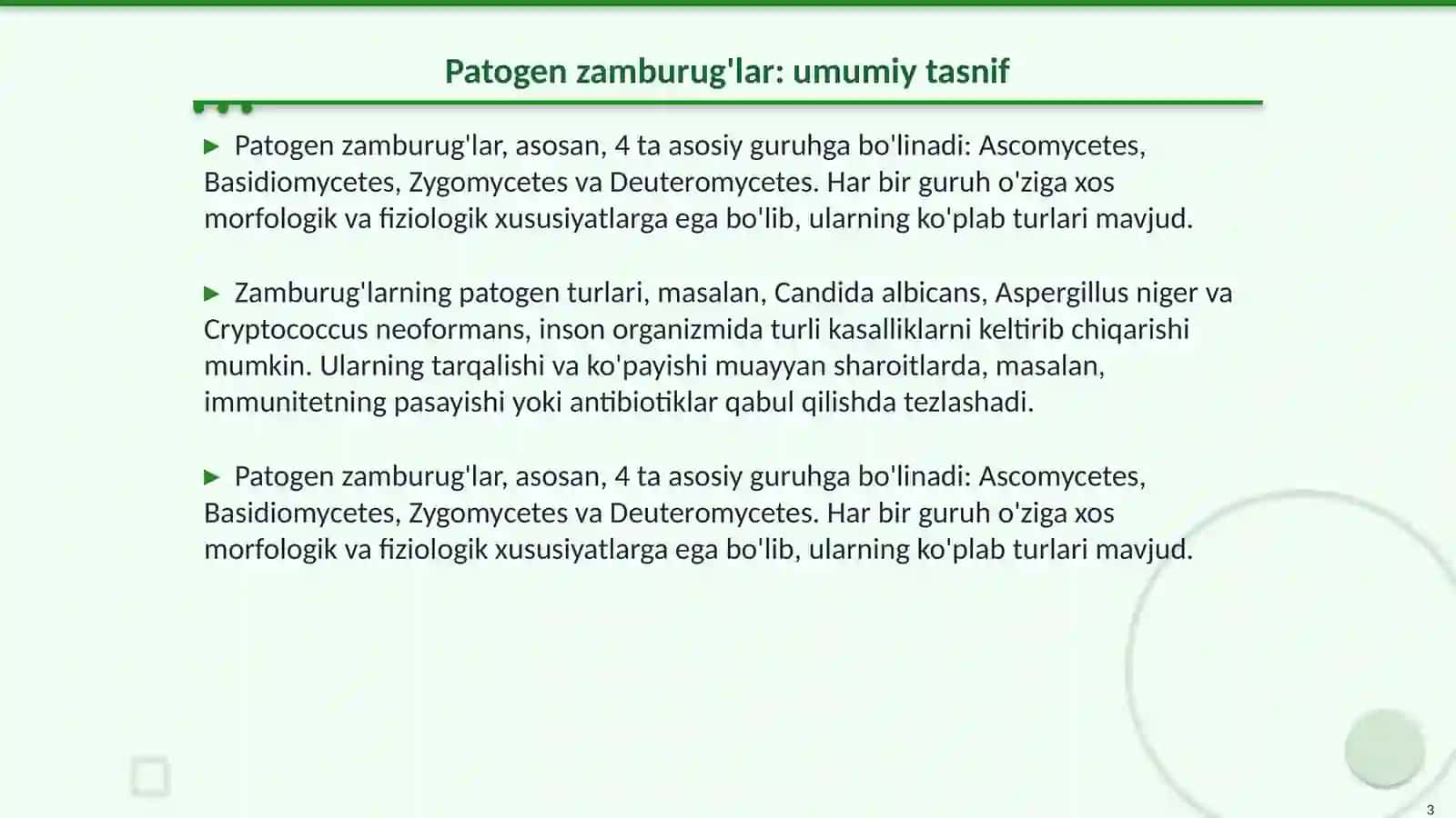 Patogen zamburug'lar Chaqiruvchi kasalliklar va ularni laboratoriya diagnostikasi 3
