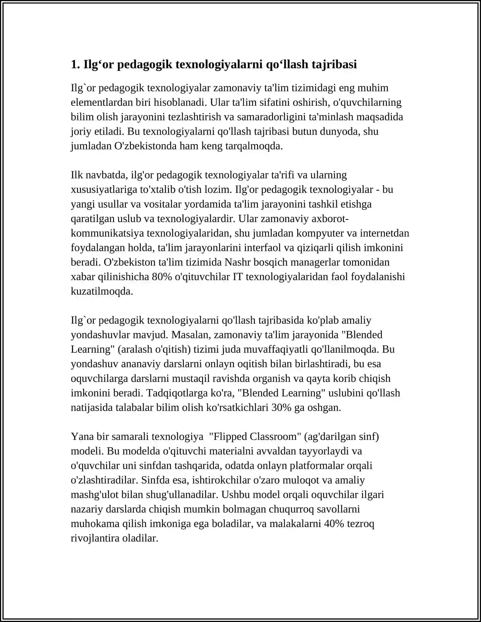 ILGʻOR NOVATOR-PEDAGOGLARNING ISH TAJRIBASINI OʻRGANISH 3