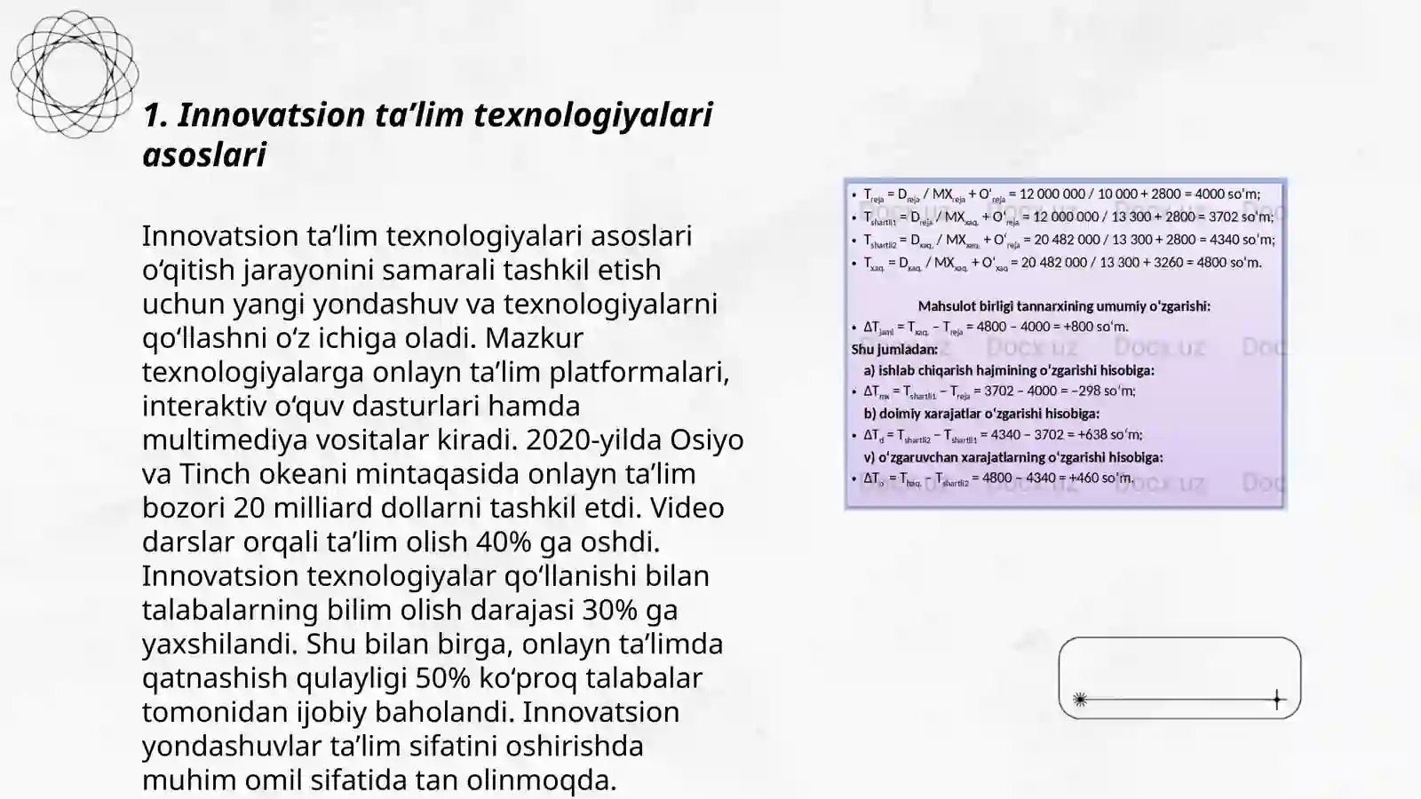 Innovatsion ta’lim texnologiyalari asosida integratsiyalashgan dars ishlanmalarini ishlab chiqish va tahlil qilish 3