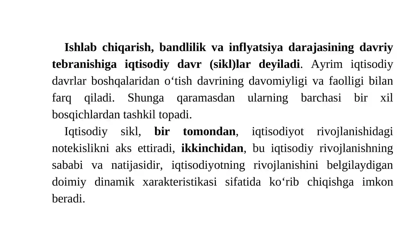 IQTISODIY TEBRANISHLAR. ISHSIZLIK 3