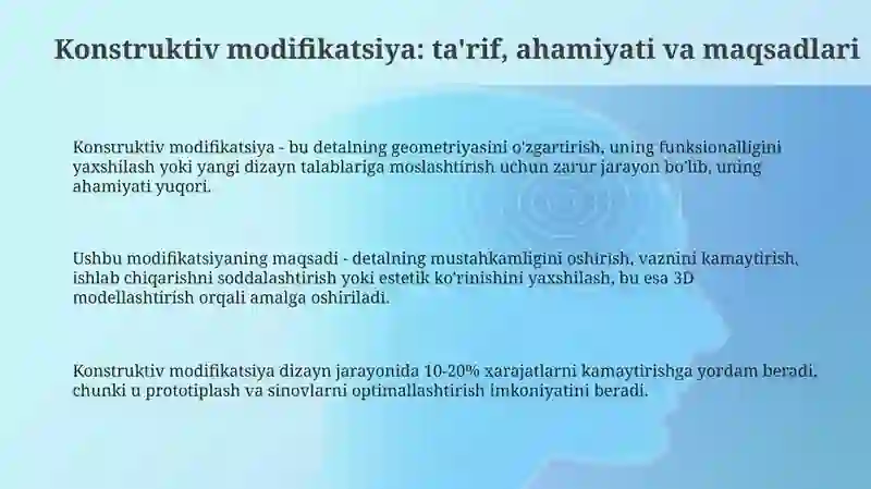 Konstruktiv modifikatsiya: ta'rif, ahamiyati va maqsadlari 3