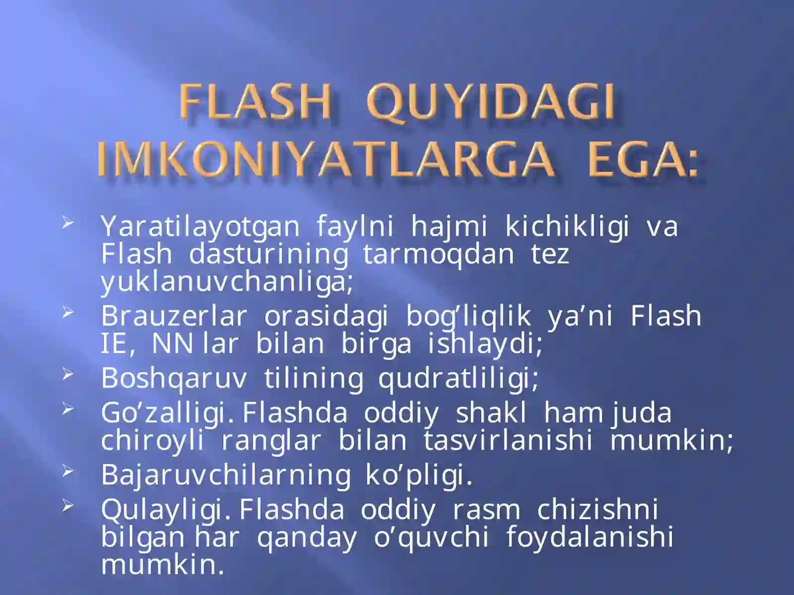 Flash dasturining imkoniyatlari 3