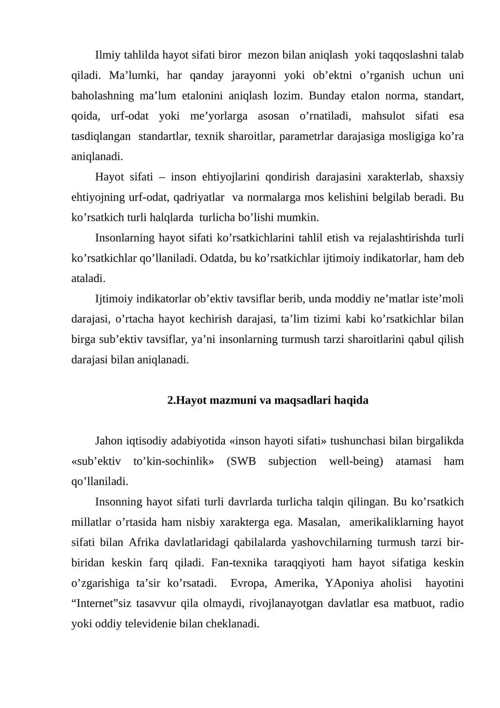 Insоn rеsurslаrining hаyot sifаti ko’rsаtkichi 3