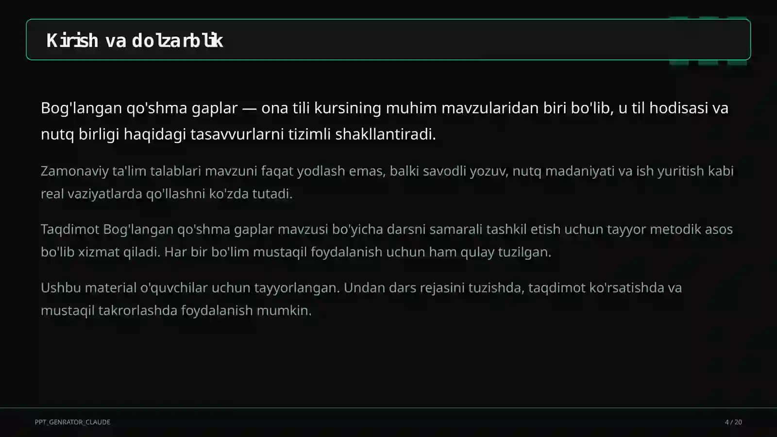 Bog'langan qo'shma gaplar (9-sinf) 4