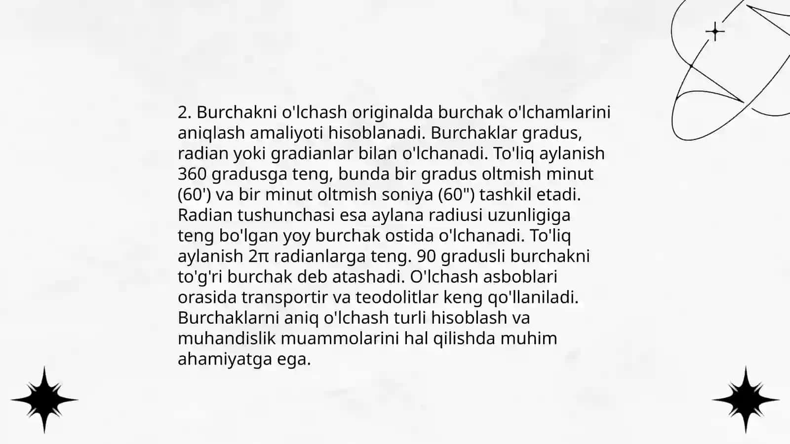 O'lchash turlari 4