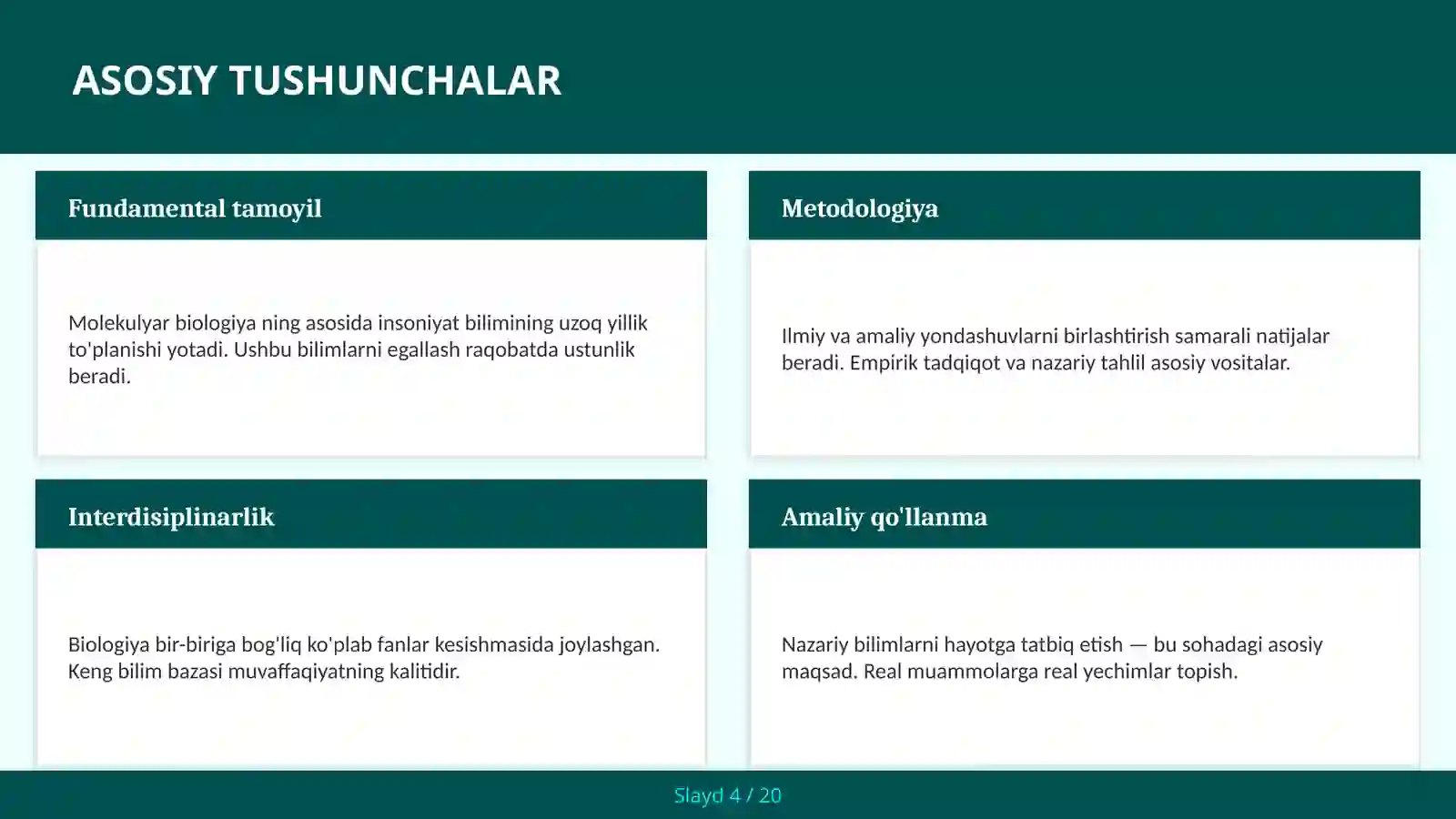 MOLEKULYAR BIOLOGIYA 4