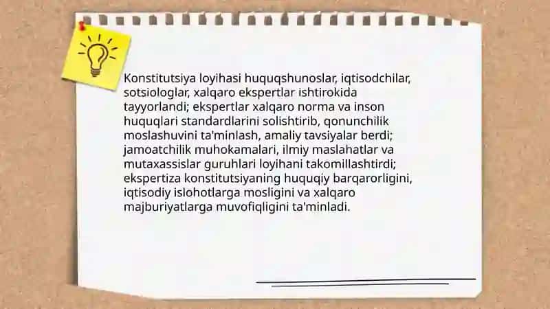 O'zbekiston Respublikasi Yangi tahrirdagi konstitutsiya ning qabul qılınishi va uni ning tarixiy ahamiyat 4