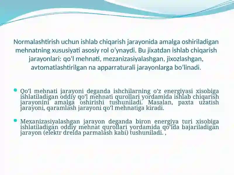 Mehnatning usul va uslublarini takomillashtirish 4