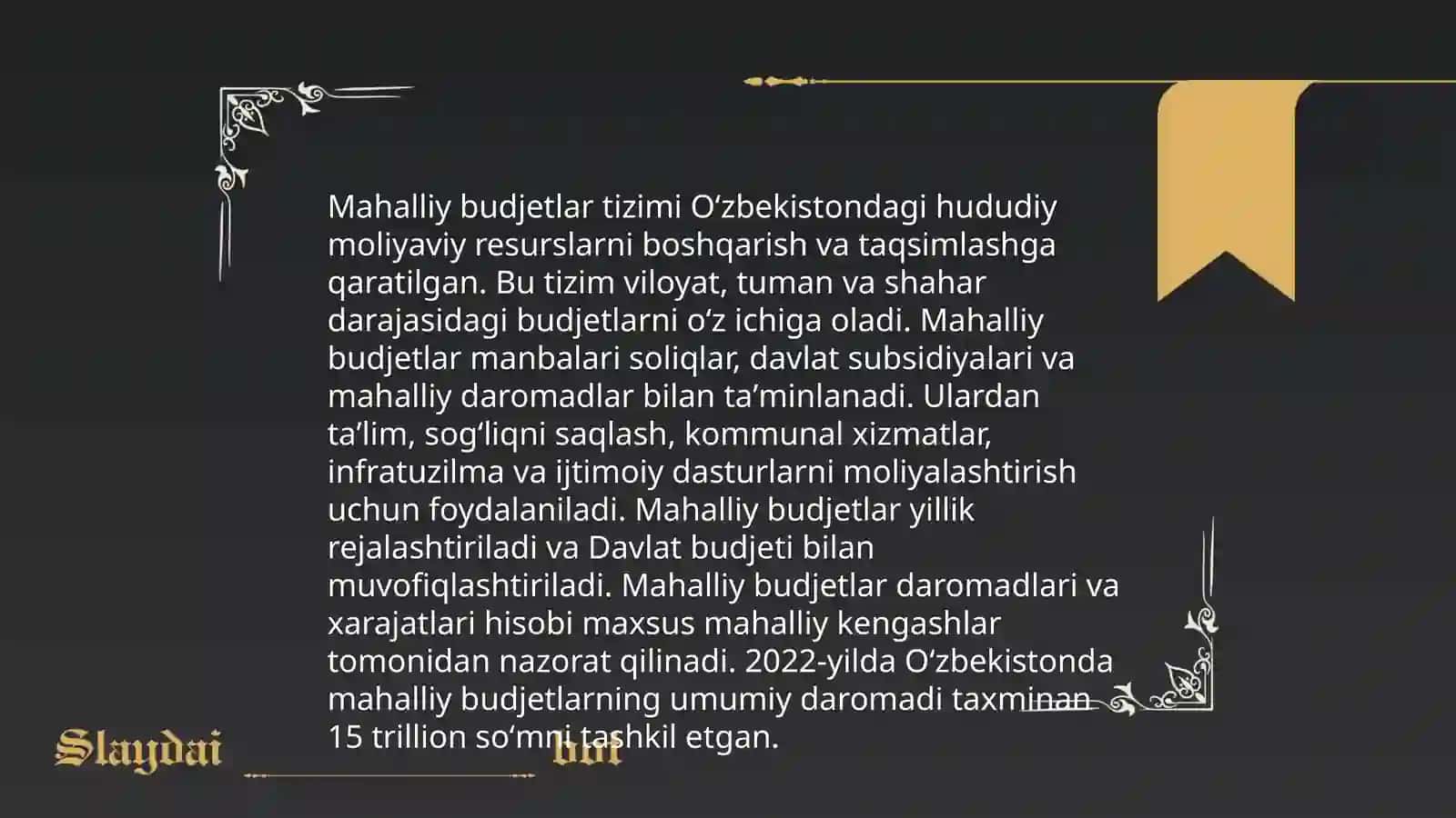 Mahalliy budjetlarni boshqarish va tuzish tartibi 4