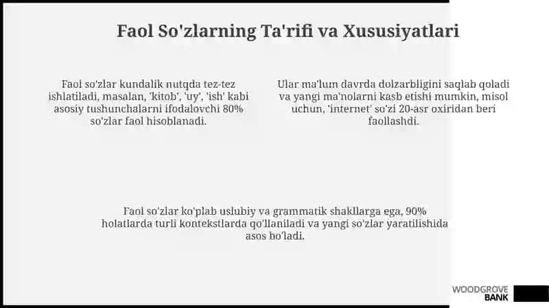 Faol va nofaol sõzlar 4