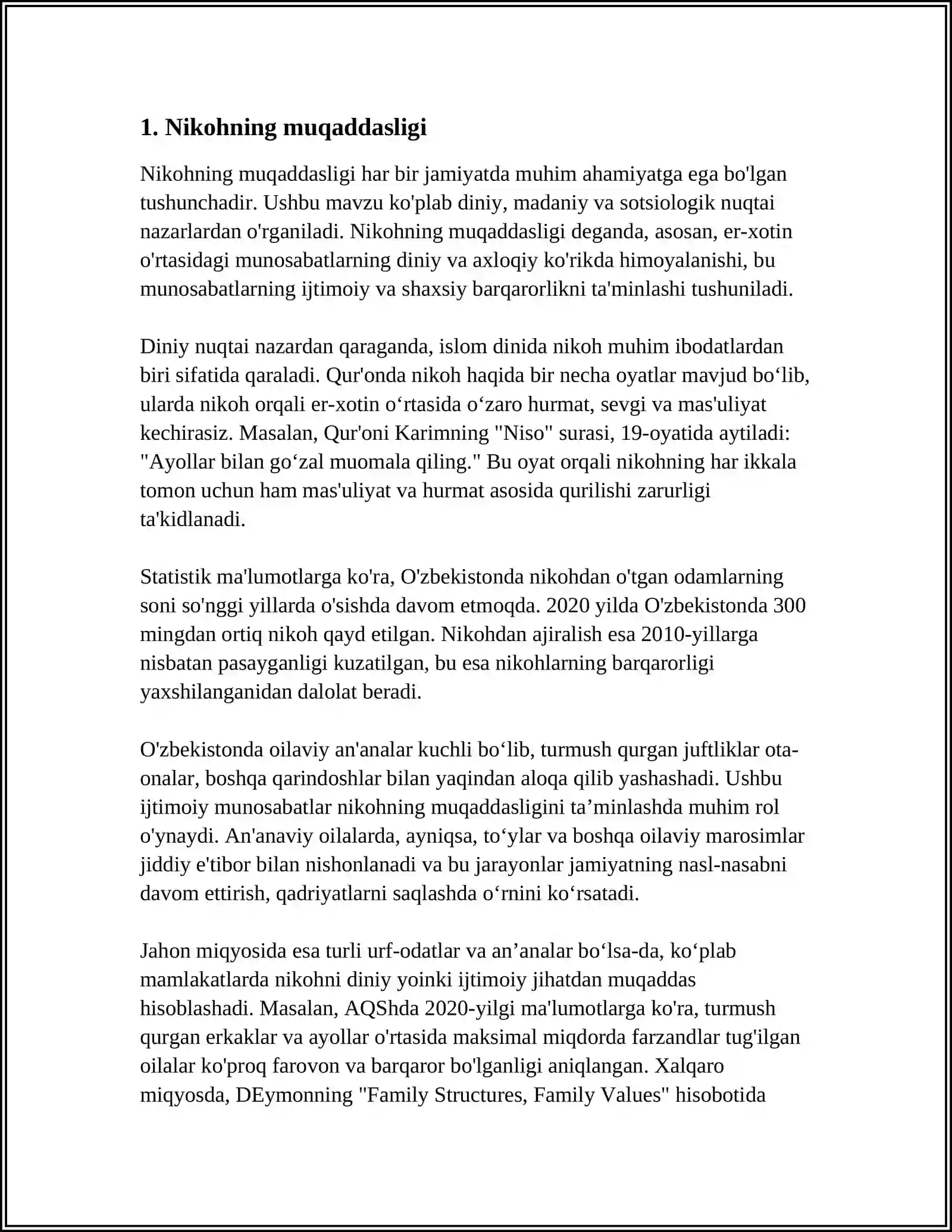 A.FITRATNING "OILA ASARI"DAGI OILA QURISH TARTIBLARI VA FARZAND TARBIYASIGA OID G'OYALAR BO'YICHA MUSTAQIL ISH 4
