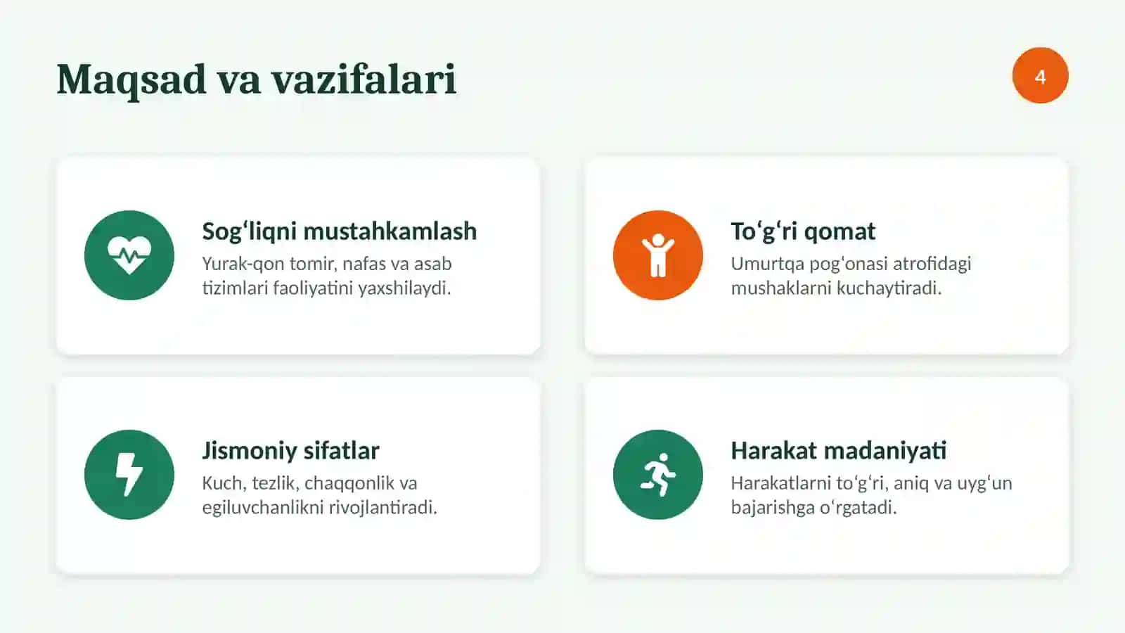 Umumrivojlantiruvchi mashqlar va ularning guruhlari 4