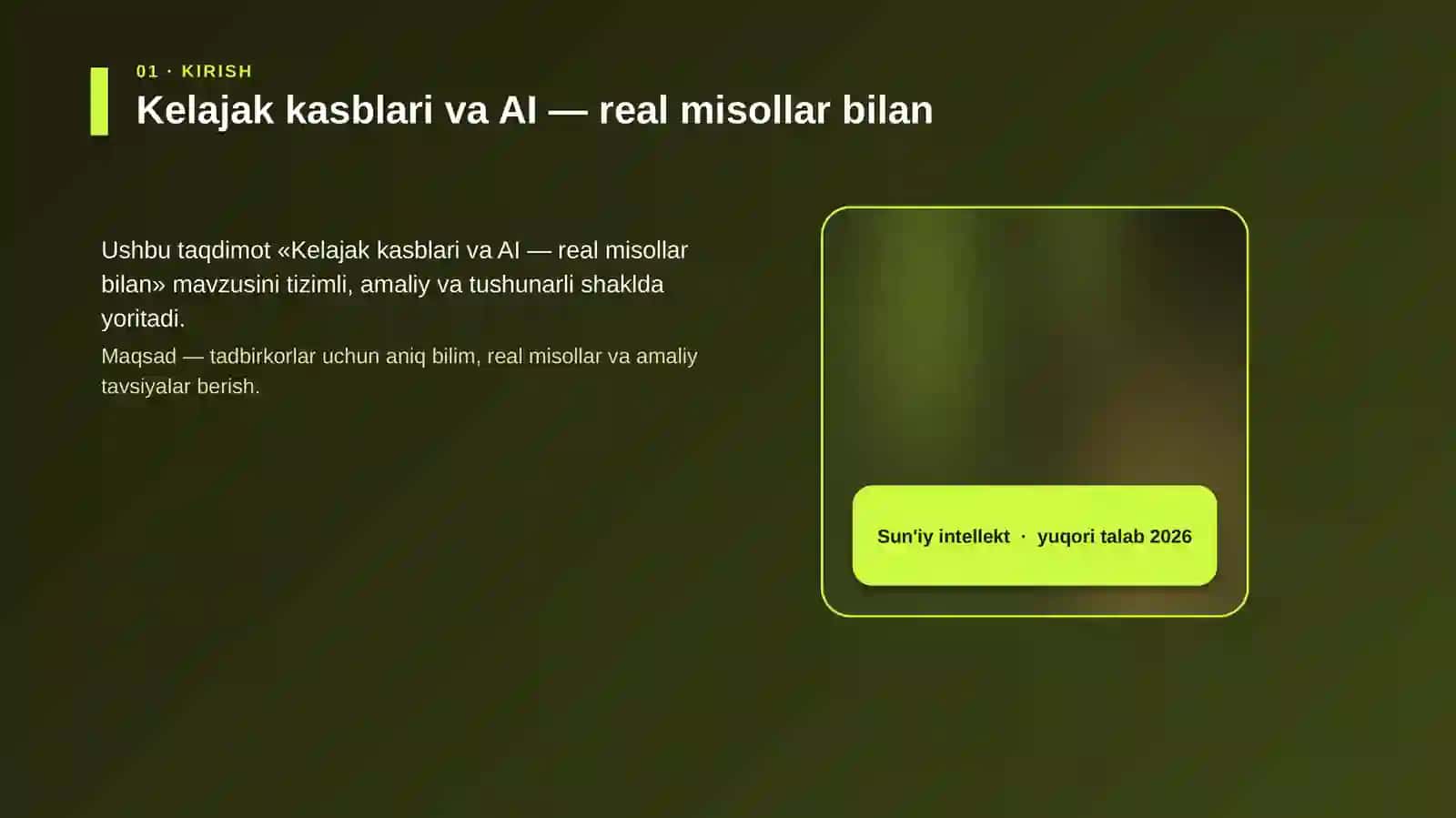Kelajak kasblari va AI — real misollar bilan 4