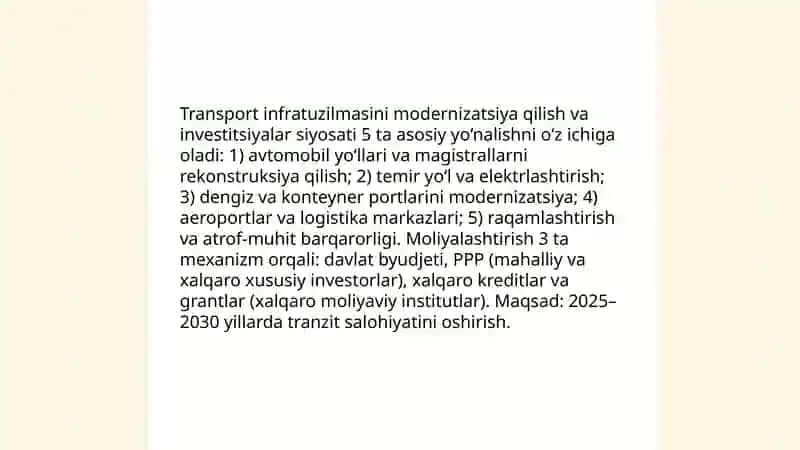 Davlatning sanoat va transportini rivojlantirish boʻyicha iqtisodiy siyosat 4