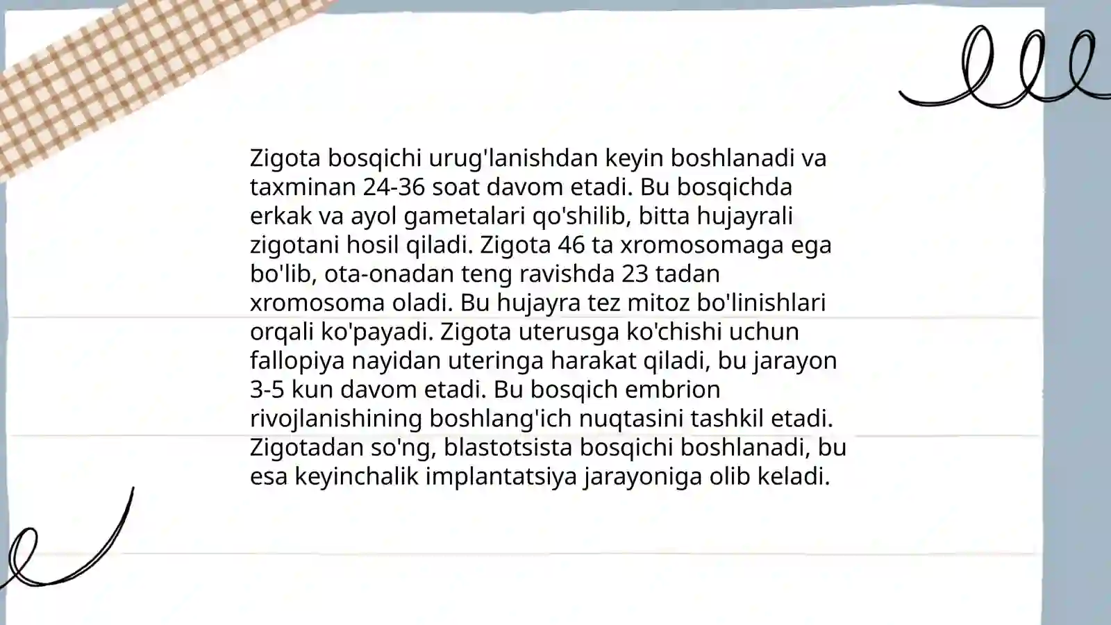 Ontogenez. Embrional rivojlanish davri 4