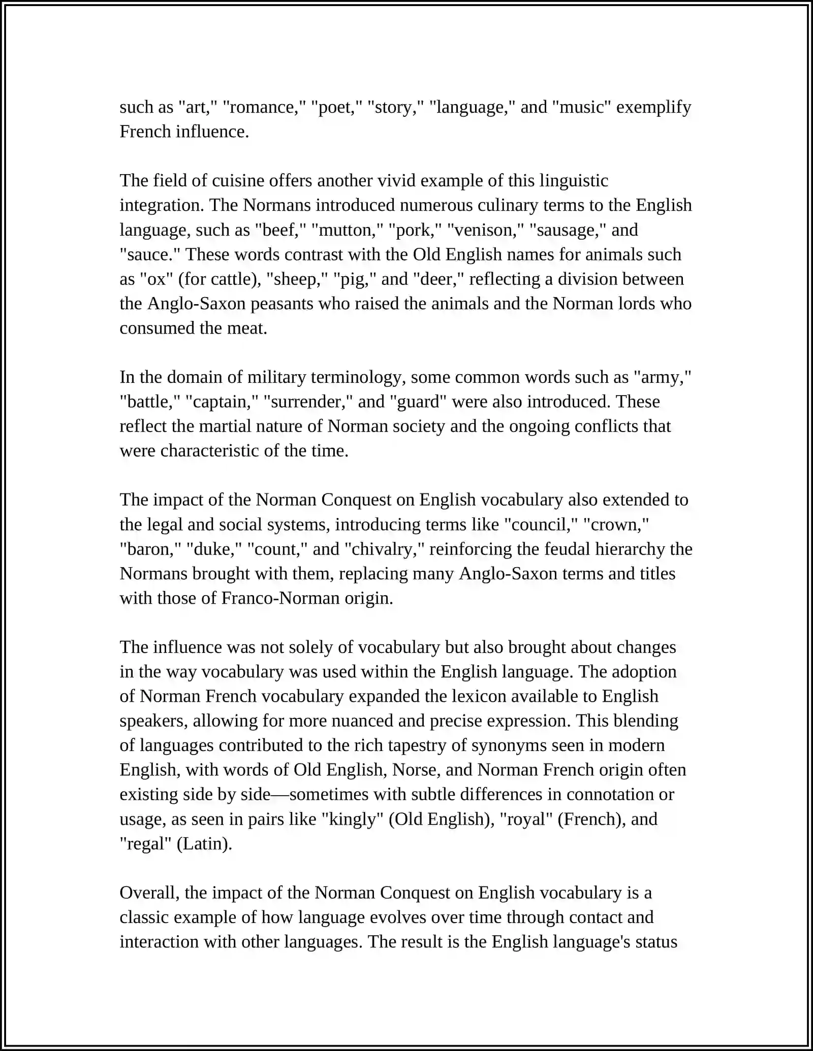 THE FOREIGN INFLUENCE ON THE DEVELOPMENT OF THE ENGLISH LANGUAGE 4