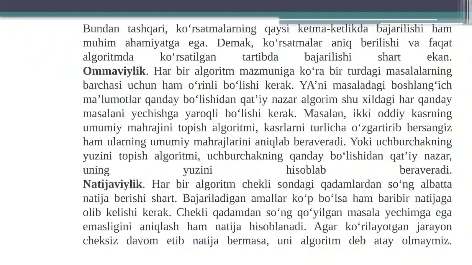 “Algoritmlar.Quyishlar.Tortishlar. O’yinlar” 4